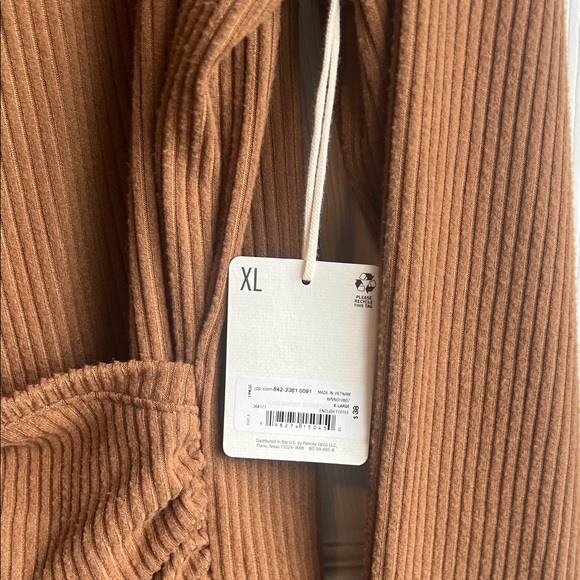 a.n.a Deep Brown Ribbed Wrap Blouse - Picture 7 of 8